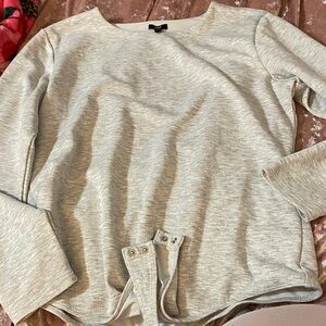 Express Light Gray Long Sleeve Bodysuit